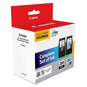 Canon PG-260 / CL-261 Value Pack, Compatible to TR7020, TS6420, and TS5320 Printers, Multi, Once Size