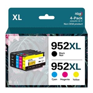 stiizo 952xl higher yield upgraded ink cartridges replacement for 952 xl compatible with officejet pro 8710 8720 8702 7720 7740 8715 8730 8740 8216 8725 8700 printer ( 4 pack)