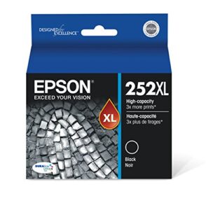 epson t252 durabrite ultra ink high capacity black cartridge (t252xl120-s) for select epson workforce printers