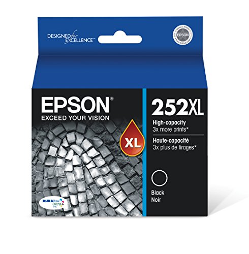 EPSON T252 DURABrite Ultra Ink High Capacity Black Cartridge (T252XL120-S) for select Epson WorkForce Printers