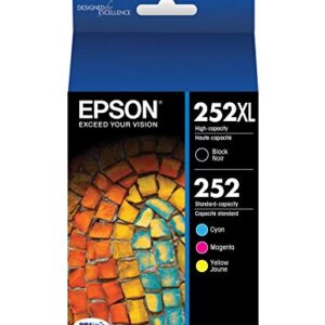 EPSON T252 DURABrite Ultra Ink High Capacity Black & Standard Color Cartridge Combo Pack (T252XL-BCS) for select Epson WorkForce Printers