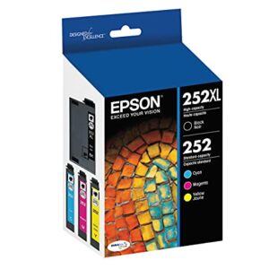 EPSON T252 DURABrite Ultra Ink High Capacity Black & Standard Color Cartridge Combo Pack (T252XL-BCS) for select Epson WorkForce Printers