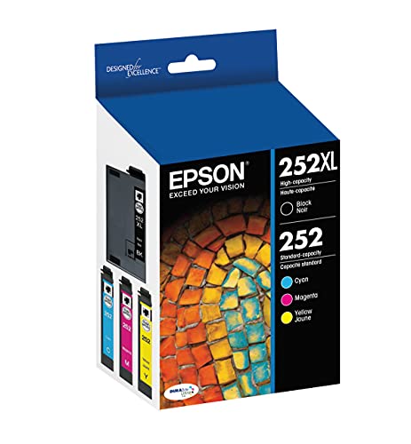 EPSON T252 DURABrite Ultra Ink High Capacity Black & Standard Color Cartridge Combo Pack (T252XL-BCS) for select Epson WorkForce Printers