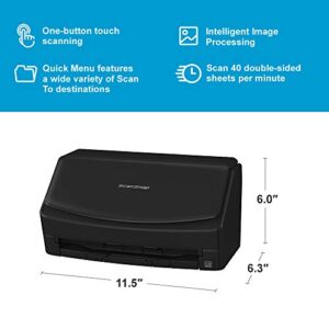 Fujitsu ScanSnap iX1400 Simple One-touch Button Document Scanner for Mac or PC, Black