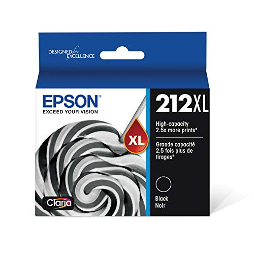 EPSON T212 Claria -Ink High Capacity Black -Cartridge (T212XL120-S) for select Epson Expression and WorkForce Printers