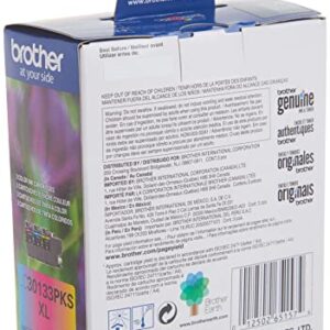 Brother Printer Genuine LC30133PKS 3-Pack High Yield Color Ink Cartridges, Page Yield Up to 400 Pages/Cartridge, Includes Cyan, Magenta and Yellow, LC3013