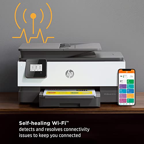 HP OfficeJet 8015e Wireless Color All-in-One Printer with 6 Months Free Ink with HP+(228F5A), White