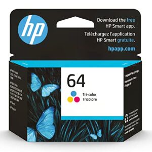 hp 64 tri-color ink cartridge | works with hp envy inspire 7950e; envy photo 6200, 7100, 7800; tango series | eligible for instant ink | n9j89an
