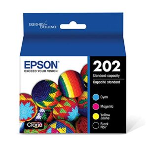 epson t202 claria -ink standard capacity black & color -cartridge combo pack (t202120-bcs) for select epson expression and workforce printers