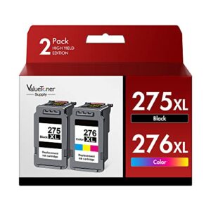 valuetoner supply ink cartridges replacement for canon printer ink 275 276 combo pack 275xl 276xl pg-275 cl-276 for canon pixma tr4720 ts3522 ts3520 ts3500 tr4722 tr4700 printer(1 black, 1 color)
