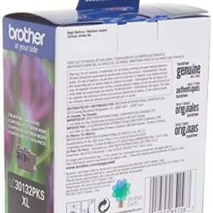 Brother Genuine LC30132PKS 2-Pack High Yield Black Ink Cartridges, Page Yield Up to 400 Pages/Cartridge, LC3013