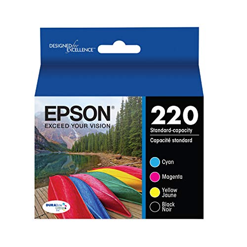 Epson T220120-BCS DURABrite Ultra Black & Color Combo Pack Standard Capacity -Cartridge -Ink (WF-2760, WF-2750, WF-2660, WF-2650, WF-2630, XP-424, XP-420, XP-320),Black and Color Combo Pack