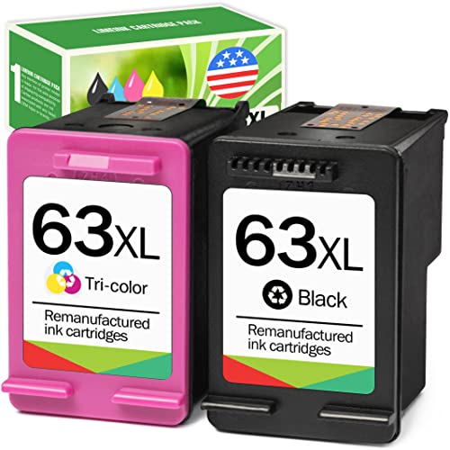 Limeink Remanufactured Ink Cartridge Replacement for HP Ink 63 XL Ink Cartridges for HP 63XL Combo Pack Printers Officejet 3830 Envy 4520 4650 5255 5200 5258 4655 Deskjet 1112 Inkjet (Black and Color)