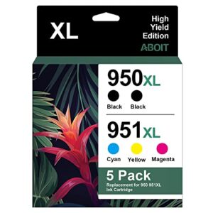951xl 950xl ink cartridges 5-pack, replacement for hp 950 951 ink cartridges combo pack to use with hp officejet pro 8600 officejet pro 8610 officejet pro 251dw 276dw 8100 8620 8625 8630 printer