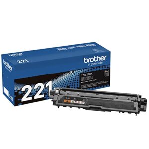 brother genuine standard yield toner cartridge, tn221bk, replacement black toner, page yield upto 2,500 pages, amazon dash replenishment cartridge, tn221