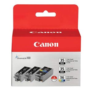 Canon PGI-35/CLI-36 2 Black and 1 Color Value Pack Compatible to iP100, iP110