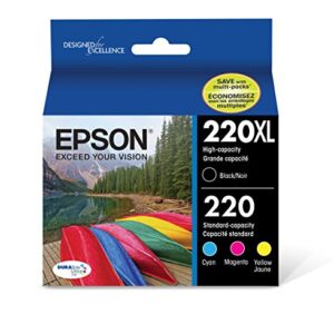 EPSON T220 DURABrite Ultra -Ink High Capacity Black & Standard Color -Cartridge Combo Pack (T220XL-BCS) for select Epson Expression and WorkForce Printers