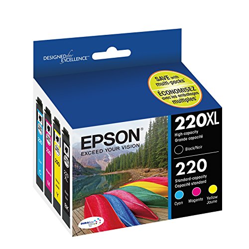 EPSON T220 DURABrite Ultra -Ink High Capacity Black & Standard Color -Cartridge Combo Pack (T220XL-BCS) for select Epson Expression and WorkForce Printers