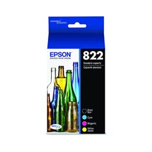 epson t822 durabrite ultra -ink standard capacity black & color -cartridge combo pack (t822120-bcs) for select epson workforce pro printers