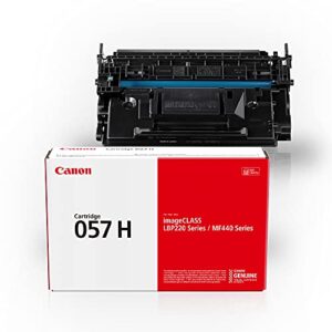 canon genuine toner cartridge 057 black, high capacity (3010c001), 1-pack imageclass mf449dw, mf448dw, mf445dw, lbp228dw, lbp227dw, lbp226dw laser printers (057 h)