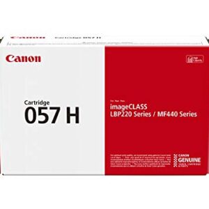 Canon Genuine Toner Cartridge 057 Black, High Capacity (3010C001), 1-Pack imageCLASS MF449dw, MF448dw, MF445dw, LBP228dw, LBP227dw, LBP226dw Laser Printers (057 H)