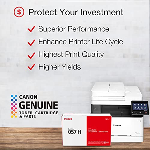 Canon Genuine Toner Cartridge 057 Black, High Capacity (3010C001), 1-Pack imageCLASS MF449dw, MF448dw, MF445dw, LBP228dw, LBP227dw, LBP226dw Laser Printers (057 H)