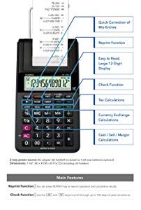 Casio HR-10RC Printing Calculator 1.7" x 4" x 8.2"