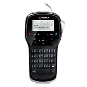 dymo label maker | labelmanager 280 rechargeable portable label maker, easy-to-use, one-touch smart keys, qwerty keyboard, pc and mac connectivity, for home & office organization