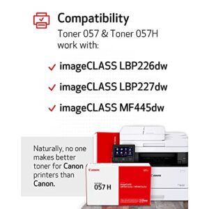 Canon Genuine Toner Cartridge 057 Black (3009C001), 1-Pack, for Canon imageCLASS MF449dw, MF448dw, MF445dw, LBP228dw, LBP227dw, LBP226dw Laser Printers, Standard