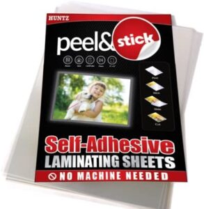 pack of 24, self-adhesive laminating sheets, clear letter size (9 x 12 inches), 4 mil thickness