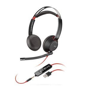 plantronics – blackwire c5220 – wired, dual-ear (stereo) headset with boom mic – usb-a, 3.5 mm to connect to your pc, mac, tablet and/or cell phone