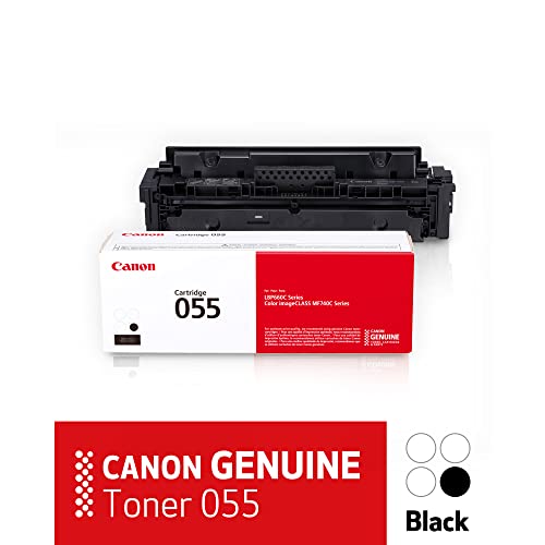 Canon Genuine Toner, Cartridge 055 Black (3016C001) 1 Pack, for Canon Color imageCLASS MF741Cdw, MF743Cdw, MF745Cdw, MF746Cdw, LBP664Cdw Laser Printers