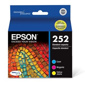 epson t252 durabrite ultra ink standard capacity color combo pack (t252520-s) for select epson workforce printers, 1 size