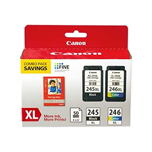 Canon PG-245XL/CL-246XL Ink/Photo Paper Pack, Compatible to MX490, MX492, MG2522, MG3020,MG2920,MG2924,iP2820,MG2525 and MG2420