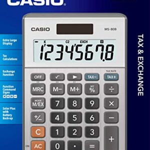 Casio MS-80B Standard Function Desktop Calculator,Black 147D×103W×28.8H mm