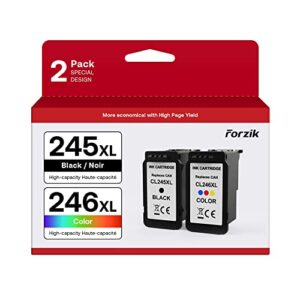 forzik 245xl 246xl ink cartridge for canon pg-245xl cl-246xl, higher yield compatible with canon pixma mx490 mx492 mg2522 ts3100 ts3122 ts3300 ts3322 ts3320 tr4500 tr4520 tr4522 mg2500 printer