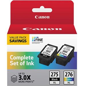 canon pg-275 xl / cl-276 xl value pack, compatible to pixma ts3520, ts3522 and tr4720 printers