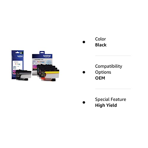 Brother LC3033 BK/C/M/Y Super High Yield Ink-4 Pack (Includes (1) LC3033BK, (1) LC3033C, (1) LC3033M, (1) LC3033Y)