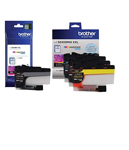 Brother LC3033 BK/C/M/Y Super High Yield Ink-4 Pack (Includes (1) LC3033BK, (1) LC3033C, (1) LC3033M, (1) LC3033Y)