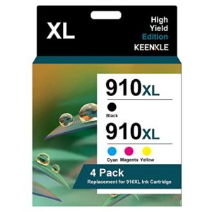 910xl ink cartridges (4 pack) | compatible with officejet pro 8020 8025 8035 8028 series, officejet 8022 series, replacement for hp 910xl 910 910 xl ink cartridges