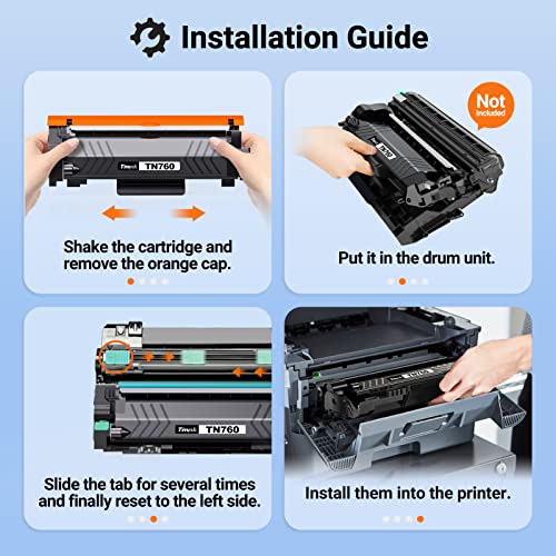 Timink TN760 2PK Replacement for Brother TN-760 TN730 High Yield Toner Cartridge, for MFC-2710DW HL-L2395DW DCP-L2550DW HL-L2370DW HL-L2690DW HL-L2390DW MFC-L2750DW (Black, 2 Pack)