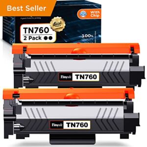 timink tn760 2pk replacement for brother tn-760 tn730 high yield toner cartridge, for mfc-2710dw hl-l2395dw dcp-l2550dw hl-l2370dw hl-l2690dw hl-l2390dw mfc-l2750dw (black, 2 pack)
