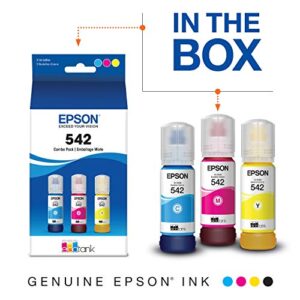 EPSON T542 EcoTank Ink Ultra-high Capacity Bottle Color Combo Pack (T542520-S) for select Epson EcoTank Printers