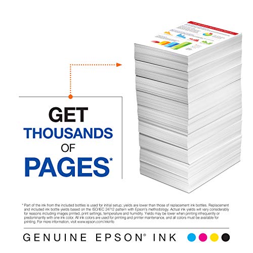 EPSON T542 EcoTank Ink Ultra-high Capacity Bottle Color Combo Pack (T542520-S) for select Epson EcoTank Printers