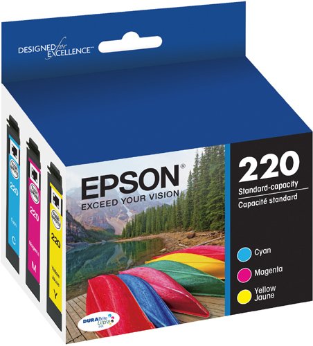 EPSON T220 DURABrite Ultra -Ink Standard Capacity Color Combo Pack (T220520-S) for select Epson Expression and WorkForce Printers