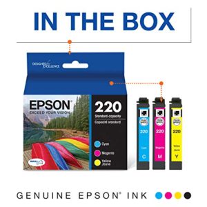 EPSON T220 DURABrite Ultra -Ink Standard Capacity Color Combo Pack (T220520-S) for select Epson Expression and WorkForce Printers