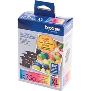 Brother Genuine High Yield Color Ink Cartridge, LC753PKS, Replacement 3 Pack Color Ink, Includes 1 Cartridge Each of Cyan, Magenta & Yellow, Page Yield Up To 600 Pages/Cartridge, LC753PKS