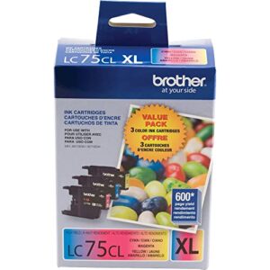 Brother Genuine High Yield Color Ink Cartridge, LC753PKS, Replacement 3 Pack Color Ink, Includes 1 Cartridge Each of Cyan, Magenta & Yellow, Page Yield Up To 600 Pages/Cartridge, LC753PKS