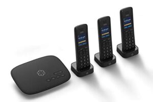 ooma telo voip free internet home phone service with 3 hd3 handsets. affordable landline replacement. unlimited nationwide calling. answering machine. option to block robocalls.