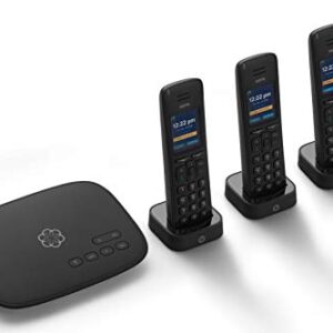 Ooma Telo VoIP Free Internet Home Phone Service with 3 HD3 Handsets. Affordable landline Replacement. Unlimited Nationwide Calling. Answering Machine. Option to Block robocalls.